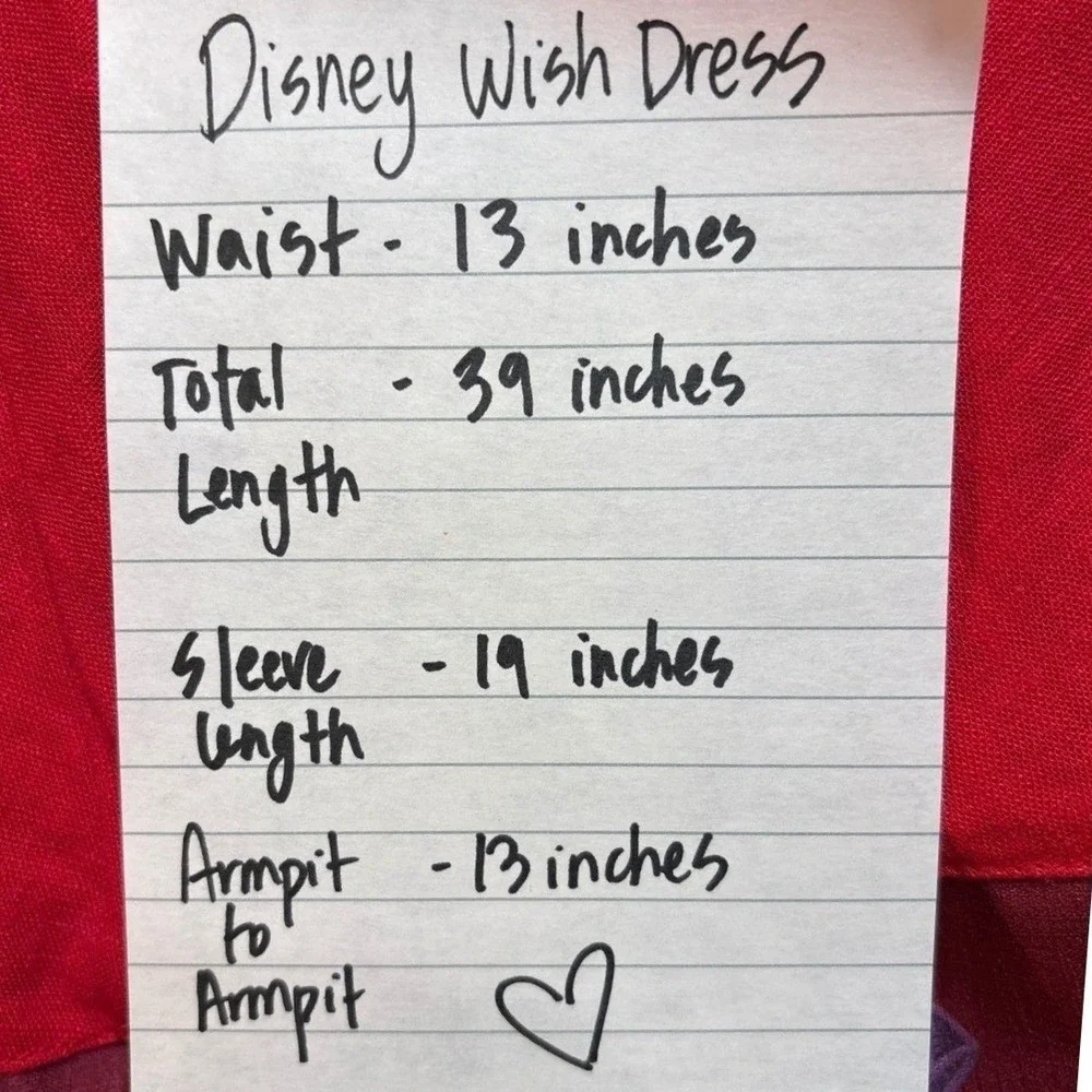 Disney Wish Asha Costume Dress Girls Size 7/8 Red‎ Purple Long Sleeve Adventure